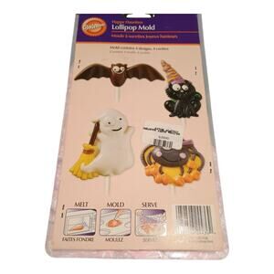 Wilton Happy Haunters Lollipop Mold Bat Cat Ghost Spider Halloween 2007 New